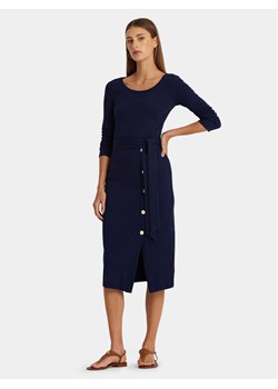 Lauren Ralph Lauren Sukienka dzianinowa 250889290003 Granatowy Slim Fit ze sklepu MODIVO w kategorii Sukienki - zdjęcie 182597377