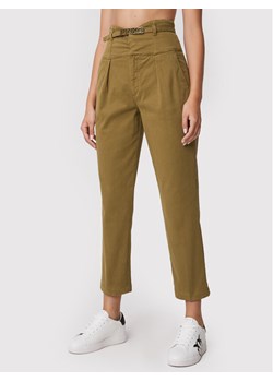 Pinko Spodnie materiałowe Ariel 1J10YP Y848 Zielony Regular Fit ze sklepu MODIVO w kategorii Spodnie damskie - zdjęcie 182597445