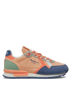 Pepe Jeans Sneakersy Brit Print G PGS40001 Pomarańczowy ze sklepu MODIVO w kategorii Buty sportowe dziecięce - zdjęcie 182598208