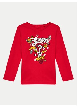 Guess Bluzka I4YI02 K8HM4 Czerwony Regular Fit ze sklepu MODIVO w kategorii Kaftaniki i bluzki - zdjęcie 182598589