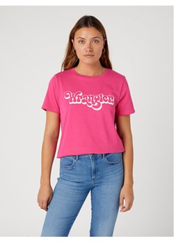 Wrangler T-Shirt W7N4D3P62 112332090 Różowy Regular Fit ze sklepu MODIVO w kategorii Bluzki damskie - zdjęcie 182598778