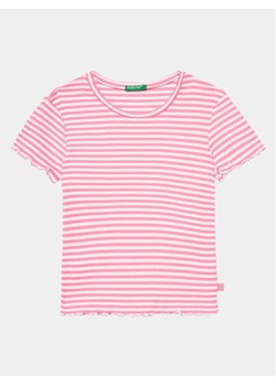 United Colors Of Benetton T-Shirt 3W5BC10H7 Różowy Regular Fit ze sklepu MODIVO w kategorii Bluzki dziewczęce - zdjęcie 182599597
