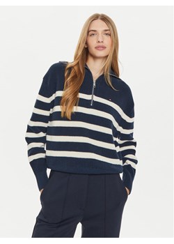 Tommy Hilfiger Sweter WW0WW42141 Granatowy Relaxed Fit ze sklepu MODIVO w kategorii Swetry damskie - zdjęcie 182600117