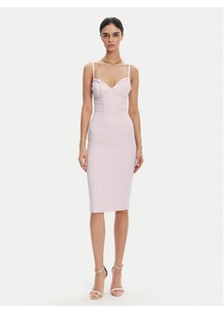 Elisabetta Franchi Sukienka koktajlowa AB-702-51E2 Fioletowy Regular Fit ze sklepu MODIVO w kategorii Sukienki - zdjęcie 182600497