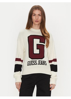 Guess Jeans Sweter W4BR11 Z3HN2 Biały Regular Fit ze sklepu MODIVO w kategorii Swetry damskie - zdjęcie 182600809
