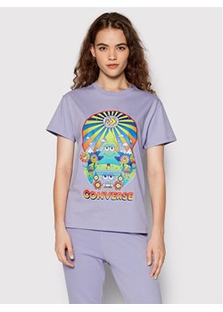 Converse T-Shirt Nature Party Graphic 10024245-A04 Fioletowy Standard Fit ze sklepu MODIVO w kategorii Bluzki damskie - zdjęcie 182601047