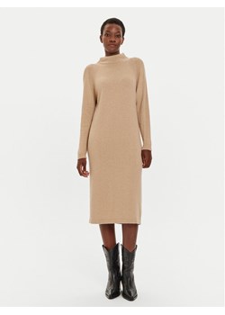 United Colors Of Benetton Sukienka dzianinowa 1235DV01T Beżowy Regular Fit ze sklepu MODIVO w kategorii Sukienki - zdjęcie 182601596