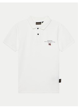 Napapijri Polo Elbas 5 NP0A4G4N0021 D Biały Regular Fit ze sklepu MODIVO w kategorii T-shirty chłopięce - zdjęcie 182602268