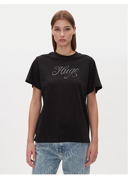HUGO T-Shirt Vintage Tee 50537239 Czarny Relaxed Fit ze sklepu MODIVO w kategorii Bluzki damskie - zdjęcie 182602309
