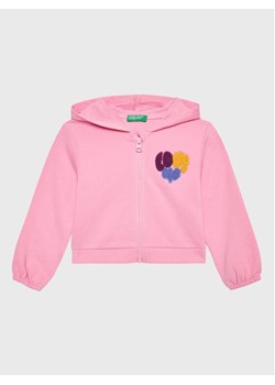 United Colors Of Benetton Bluza 3J68G501U Różowy Regular Fit ze sklepu MODIVO w kategorii Bluzy dziewczęce - zdjęcie 182602689
