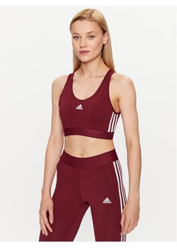 adidas Bluzka Essentials 3-Stripes Crop Top With Removable Pads IK8320 Czerwony ze sklepu MODIVO w kategorii Biustonosze - zdjęcie 182602706