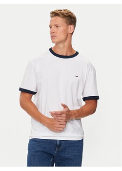 Tommy Jeans T-Shirt Flag Ringer DM0DM19730 Biały Slim Fit ze sklepu MODIVO w kategorii T-shirty męskie - zdjęcie 182603025