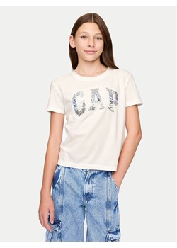 Gap T-Shirt 628663 Biały Regular Fit ze sklepu MODIVO w kategorii Bluzki dziewczęce - zdjęcie 182603075