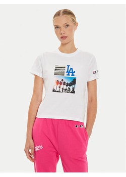 Champion T-Shirt League LA Dodgers 116469 Biały Regular Fit ze sklepu MODIVO w kategorii Bluzki damskie - zdjęcie 182603229