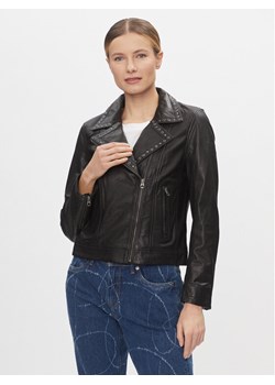 Pepe Jeans Kurtka skórzana Summer PL402324 Czarny Regular Fit ze sklepu MODIVO w kategorii Kurtki damskie - zdjęcie 182603619