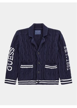 Guess Kardigan N4RR02 Z30W1 Granatowy Regular Fit ze sklepu MODIVO w kategorii Swetry chłopięce - zdjęcie 182603788
