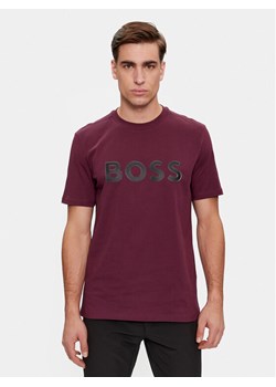 BOSS T-Shirt Tee 1 50506344 Bordowy Regular Fit ze sklepu MODIVO w kategorii T-shirty męskie - zdjęcie 182603805