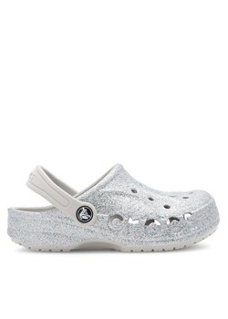 Crocs Klapki BAYA GLITTER CLOG K 207015-040 Srebrny ze sklepu MODIVO w kategorii Klapki dziecięce - zdjęcie 182604089
