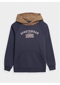 4F Bluza 4FJAW23TSWSM651 Granatowy Regular Fit ze sklepu MODIVO w kategorii Bluzy chłopięce - zdjęcie 182604266