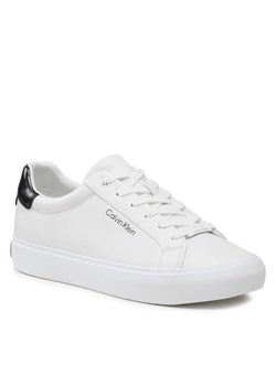 Calvin Klein Sneakersy Vulc Lace Up HW0HW01681 Biały ze sklepu MODIVO w kategorii Trampki damskie - zdjęcie 182604295