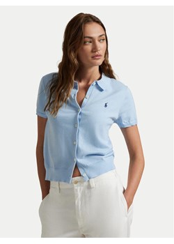Polo Ralph Lauren Kardigan 211965764001 Błękitny Slim Fit - id: 0000305213129 - marki Polo Ralph Lauren - 182604306 Polo Ralph Lauren Kardigan 211965764001 Błękitny Slim Fit ze sklepu MODIVO w kategorii Swetry damskie - zdjęcie 182604306