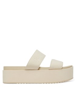 Calvin Klein Jeans Klapki Flatform Sandal Webbing In YW0YW01789 Écru ze sklepu MODIVO w kategorii Klapki damskie - zdjęcie 182604608