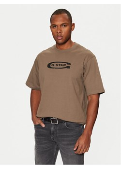 G-Star Raw T-Shirt D26350 Brązowy Boxy Fit ze sklepu MODIVO w kategorii T-shirty męskie - zdjęcie 182604946