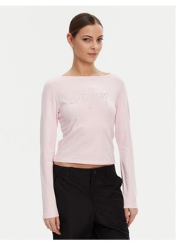 HUGO Bluzka 50537227 Różowy Slim Fit ze sklepu MODIVO w kategorii Bluzki damskie - zdjęcie 182605199