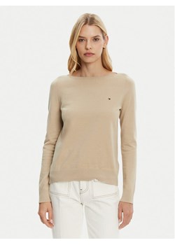 Tommy Hilfiger Sweter WW0WW40099 Beżowy Regular Fit ze sklepu MODIVO w kategorii Swetry damskie - zdjęcie 182605219