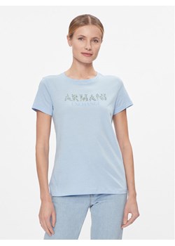 Armani Exchange T-Shirt 3DYT13 YJ8QZ 15DD Błękitny Regular Fit ze sklepu MODIVO w kategorii Bluzki damskie - zdjęcie 182605338