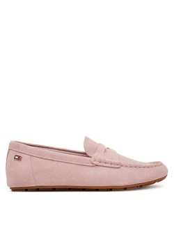 Tommy Hilfiger Mokasyny Flag Soft Suede Driver Loafer FW0FW08558 Różowy ze sklepu MODIVO w kategorii Mokasyny damskie - zdjęcie 182605347