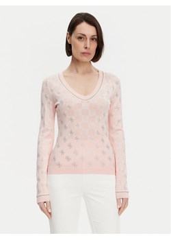 Guess Sweter W5GR07 Z3D60 Różowy Regular Fit ze sklepu MODIVO w kategorii Swetry damskie - zdjęcie 182605558
