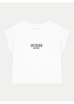 Guess T-Shirt J4BI34 J1314 Biały Boxy Fit ze sklepu MODIVO w kategorii Bluzki dziewczęce - zdjęcie 182606335