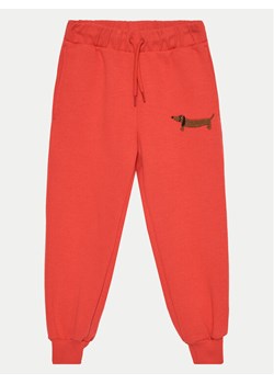Mini Rodini Spodnie dresowe Dog 2473012342 Czerwony Regular Fit ze sklepu MODIVO w kategorii Spodnie dziewczęce - zdjęcie 182606455