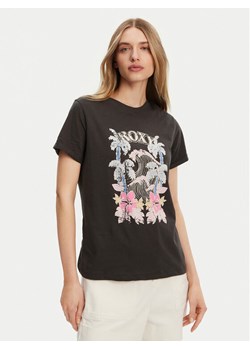 Roxy T-Shirt ERJZT05911 Szary Regular Fit ze sklepu MODIVO w kategorii Bluzki damskie - zdjęcie 182607148