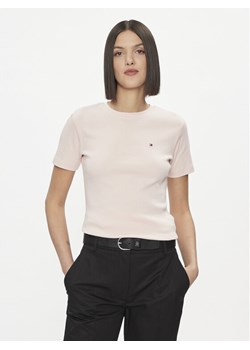 Tommy Hilfiger T-Shirt New Cody WW0WW40587 Różowy Slim Fit ze sklepu MODIVO w kategorii Bluzki damskie - zdjęcie 182607187
