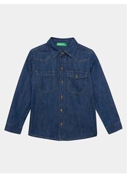 United Colors Of Benetton Koszula jeansowa 5AD6CQ02M Niebieski Regular Fit ze sklepu MODIVO w kategorii Koszule chłopięce - zdjęcie 182607245