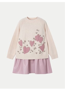 Mayoral Komplet sweter i sukienka 4925 Beżowy Regular Fit ze sklepu MODIVO w kategorii Sukienki dziewczęce - zdjęcie 182607748
