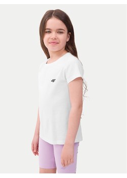 4F T-Shirt 4FJWSS24TTSHF1110 Biały Regular Fit ze sklepu MODIVO w kategorii Bluzki dziewczęce - zdjęcie 182607845