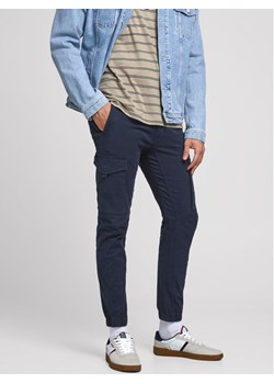 Jack&Jones Spodnie materiałowe Paul 12169582 Granatowy Tapered Fit ze sklepu MODIVO w kategorii Spodnie męskie - zdjęcie 182607979
