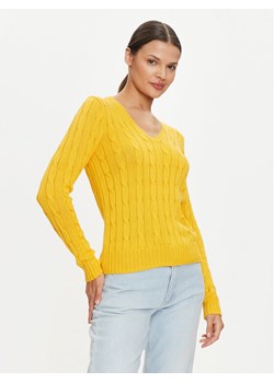 Polo Ralph Lauren Sweter 211891640022 Żółty Slim Fit ze sklepu MODIVO w kategorii Swetry damskie - zdjęcie 182608129