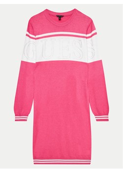 Guess Sukienka dzianinowa J4YK04 Z3GW0 Różowy Regular Fit ze sklepu MODIVO w kategorii Sukienki dziewczęce - zdjęcie 182608169