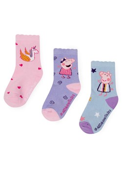 Peppa Pig Zestaw 3 par wysokich skarpet dziecięcych ACCS-SS24-234PP Różowy ze sklepu MODIVO w kategorii Skarpetki dziecięce - zdjęcie 182608319