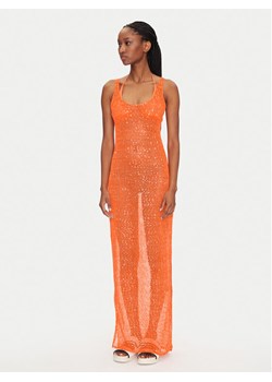 Guess Sukienka plażowa E5GK01 KCR20 Pomarańczowy Bodycon Fit ze sklepu MODIVO w kategorii Odzież plażowa - zdjęcie 182608598