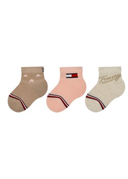 Tommy Hilfiger Zestaw 3 par wysokich skarpet dziecięcych 701224997 Beżowy ze sklepu MODIVO w kategorii Skarpetki dziecięce - zdjęcie 182608689