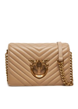 Pinko Torebka Love Click Mini AI 24-25 PLTT 100067 A0GK Beżowy ze sklepu MODIVO w kategorii Listonoszki - zdjęcie 182608775