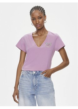 Pinko T-Shirt Turbato 100372 A1R7 Różowy Regular Fit ze sklepu MODIVO w kategorii Bluzki damskie - zdjęcie 182609185
