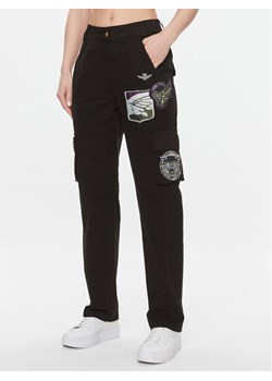 Aeronautica Militare Spodnie materiałowe 232PA1571DCT3221 Czarny Regular Fit ze sklepu MODIVO w kategorii Spodnie damskie - zdjęcie 182609206