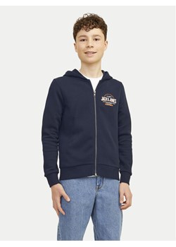 Jack&Jones Junior Bluza Logo 12258858 Granatowy Regular Fit ze sklepu MODIVO w kategorii Bluzy chłopięce - zdjęcie 182609247