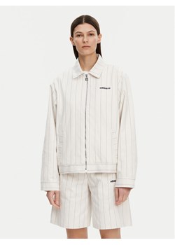 adidas Kurtka przejściowa Pinstripe Harrington JJ3476 Biały Loose Fit ze sklepu MODIVO w kategorii Kurtki damskie - zdjęcie 182609559
